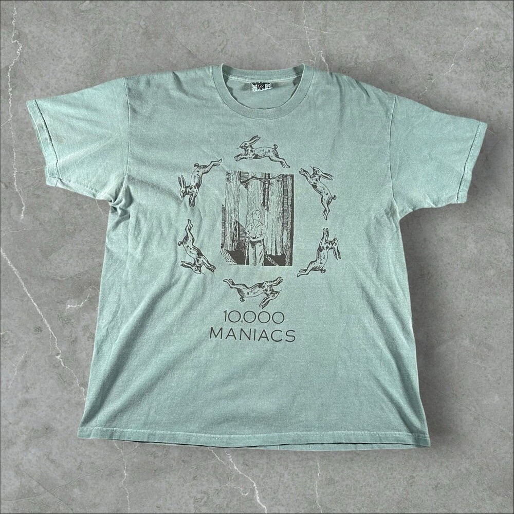 Vintage 10,000 Maniacs Shirt Mens XL Blue 90s Middlebury Tour 1993 Band Tee Rare